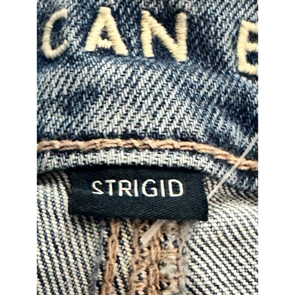 American Eagle Ex-Boyfriend STRIGID Blue Distressed Light Wash Jeans 8 Short NWT - Picture 8 of 12